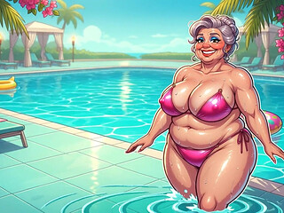 Poolside Curvy Matures