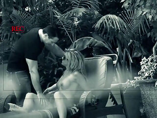 Stunning blonde gets fucked outdoor