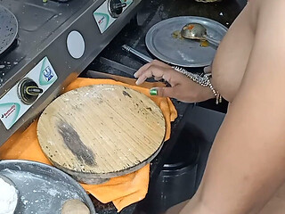 Indian Desi Aunty Cooking in Kitchen Then Come Went to Sex in Our Husband