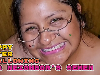 Happy after swallowing her neighbour'_s semen