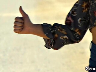Picking Up a Hot Hitchhiking Tgirl for Deep Anal Pounding