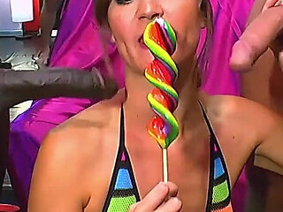 Blonde Fake-tits Slut Fists Pussy & Ass, Squirts Meters Away!