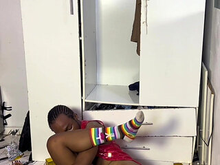 Ebony BBW Shaking Her Big Ass on His Black Cock