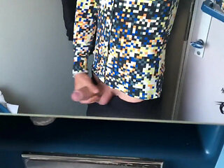 Jerk off at a Train Toilet