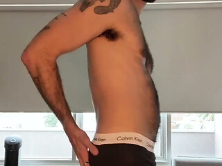 Hunk Fucking Dildo in Multiple Positions