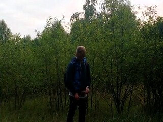Outdoor Twink Peeing in the Woods