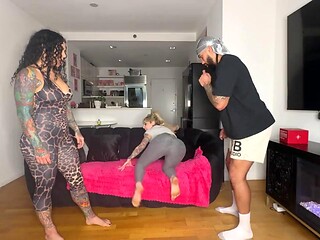 Horny Personal Trainer Bianca Bailee and Joanna Angel Tag-Team Client