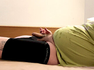 Cum on the bed with lot of moaning