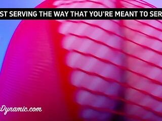 Mature MILF dominates and exposes her big booty in fishnets