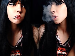 Cute Goth Girl Smoking in your house (ask me for full vid)