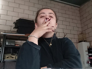 PAWG Girl Smoking Slim Cigarette