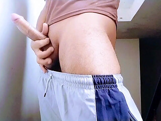 Desi hot black collage boy showing big black cut cock