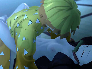 Demon slayer 3D animation Nezuko and Zenitsu