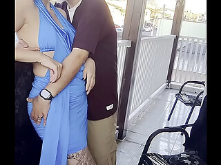 Real couple grinding and getting naughty on the balcony.