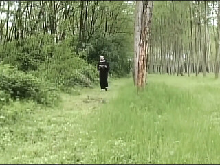 The Sluts of the Woods: the Priest Fucks One Girl on the Hood While the Other Masturbates with the Banana