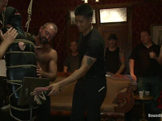 Big Cock Slave Is Publicly Humiliated and Caught in the Cum Fest.