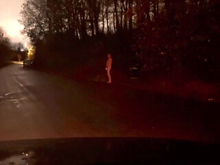 Waked naked and barefoot to the bin near a parked van and got horny so wanked off , did I get seen ?