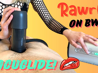 Blond Hair Lady Julia gets BWC to JIZZ VacuGlide.