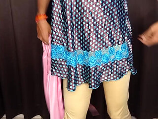 Cross dressing with sexy satin nighty