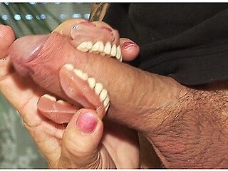 Toothless Blowbang With 74 Years Old Mom
