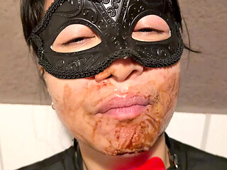 Mila Manila amateur blowjob and deep throat gets face fucked with chocolate