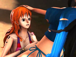 Nami Giving It to Robin
