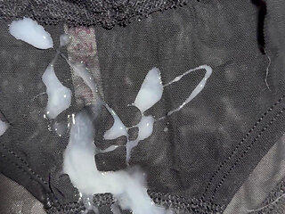 Cum on wife's panties 6