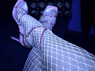 Horny April in Stockings and High Heels
