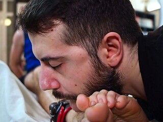Spanish Jock In Hog Gets Glove Tickling