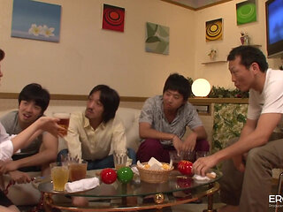 Japanese Stepsister Fucked by Her Stepbrother and His Friends!