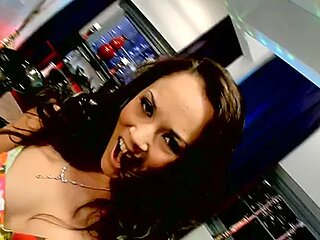 Remarkable brunette facialized after hard pussy pounding