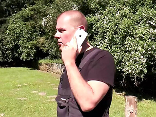 Sexy blonde with small tits gets fucked hard in the garden