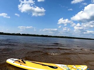 Big-Ass Blonde's Naked Walk on a Paddleboard
