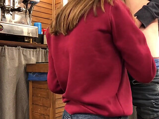 Risky Blowjob - 18yo Girl Sucks Her Friend's Cock at Work