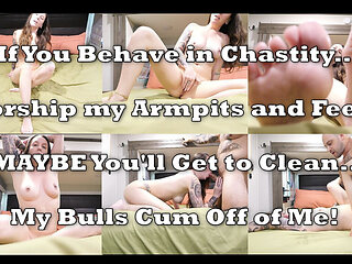 You Stay Locked in Chastity While My Bull Gives You a Mess to Clean