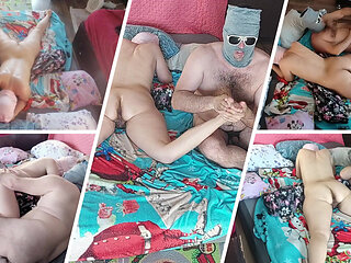 Foreplay in the bedroom with an amateur couple.