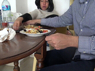 My Pregnant Stepmother Lets Me Cum in Her Coffee During Breakfast