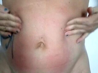 Punishing my thick, round belly with some intense fun