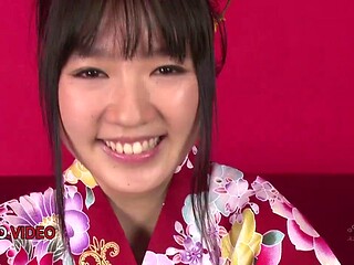 Chiharus Sexy Kimono Threesome Sparks Steamy Creampie Blowjob