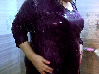 Hot Arab women taking a shower