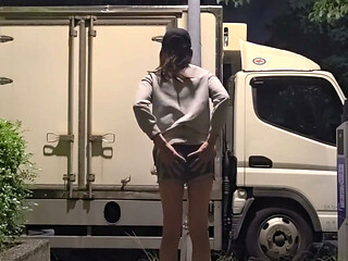 Shemale Outdoor Masturbation and Cumshot.