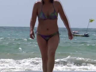 My wife's beautiful stepsister shows off on the beach before fucking her in the ass