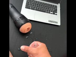 Stranger masturbating to my videos