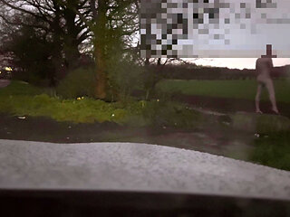 Wanking naked outdoors