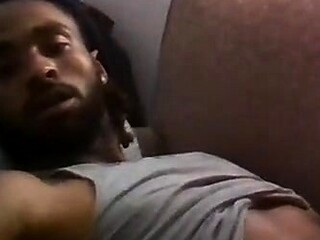 Big Black Cock Masturbating to Porn