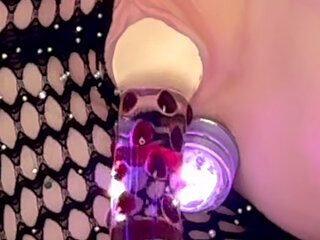 Cyber Experience with Real Doll in 4K POV: LED Toys and Glass in Ultra Realistic Scene