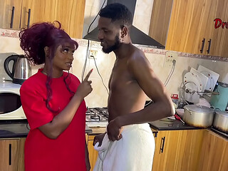 Sexy African Wife gives her husband the best food before food