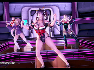 [MMD] PinkCat - Doa Hot Striptease Katsumi Marie Rose Nyotengu Honoka Ayane 4K 60FPS