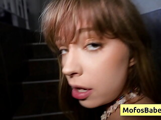Blonde sexy teen with a nice round butt suck huge dick like a pro - Leila Cove, Charles Dera