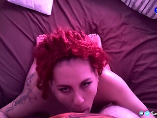 Tattooed MILF wife gives deepthroat blowjob while her hubby eats her out